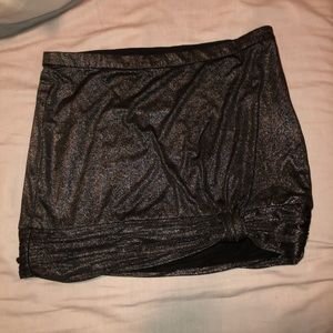 Armani Exchange black metallic shimmer miniskirt